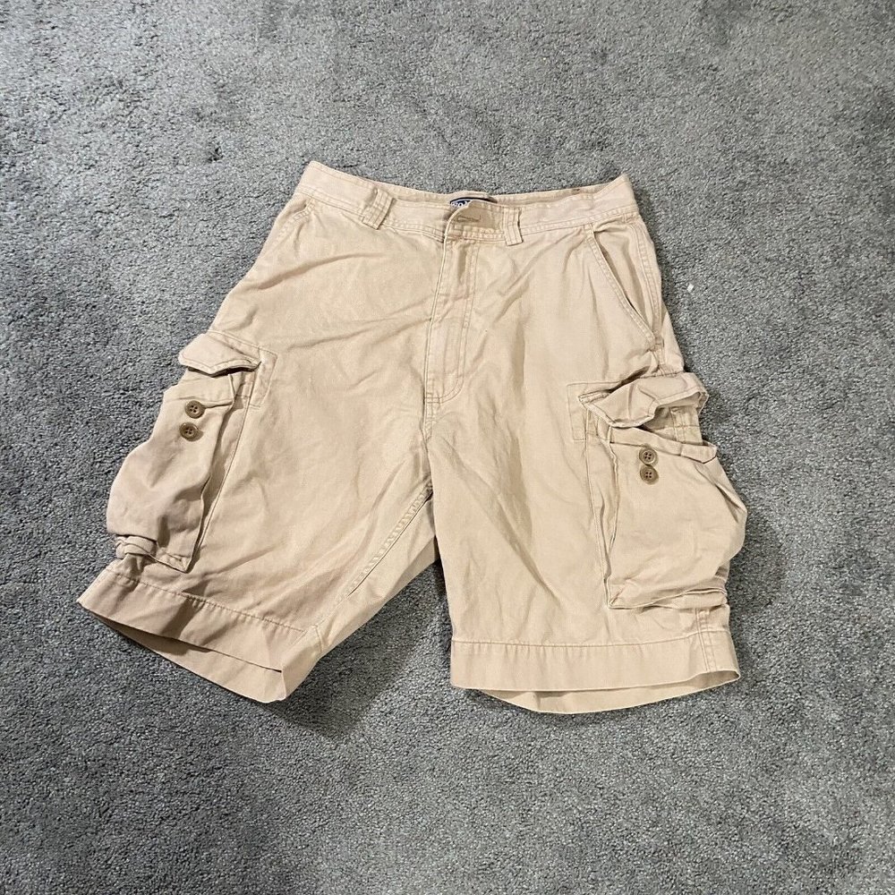 Polo Ralph Lauren Shorts Mens 32 Khaki Cargo Casual Cotton Flat Front Utility